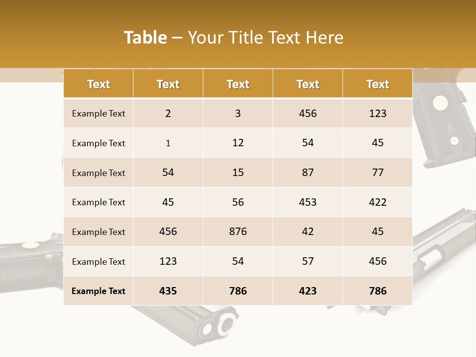 Automatic Compact Firearm PowerPoint Template