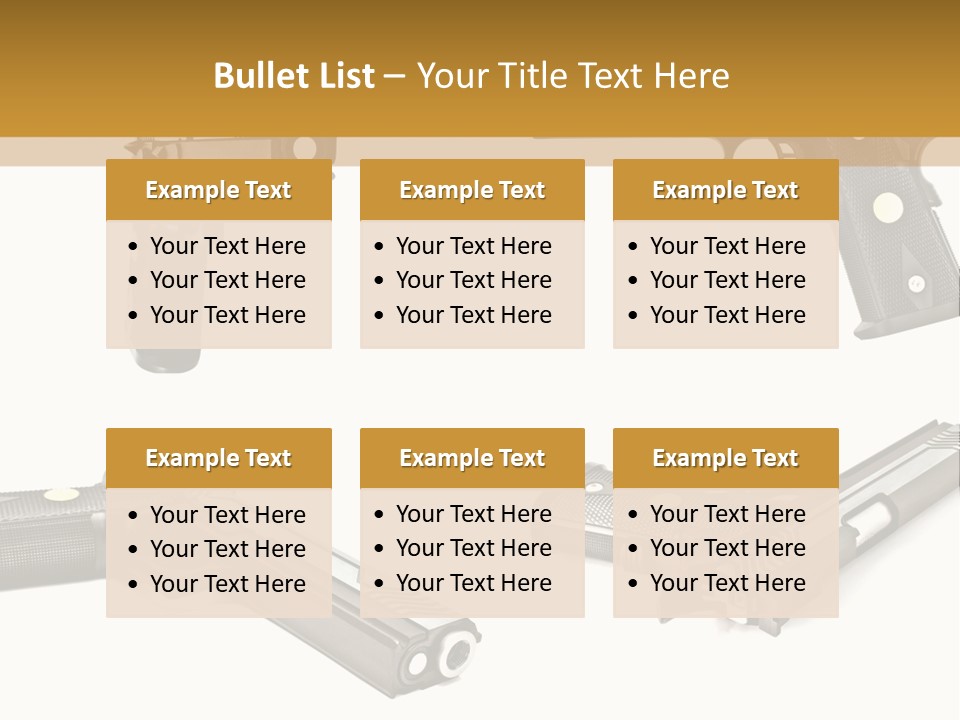 Automatic Compact Firearm PowerPoint Template
