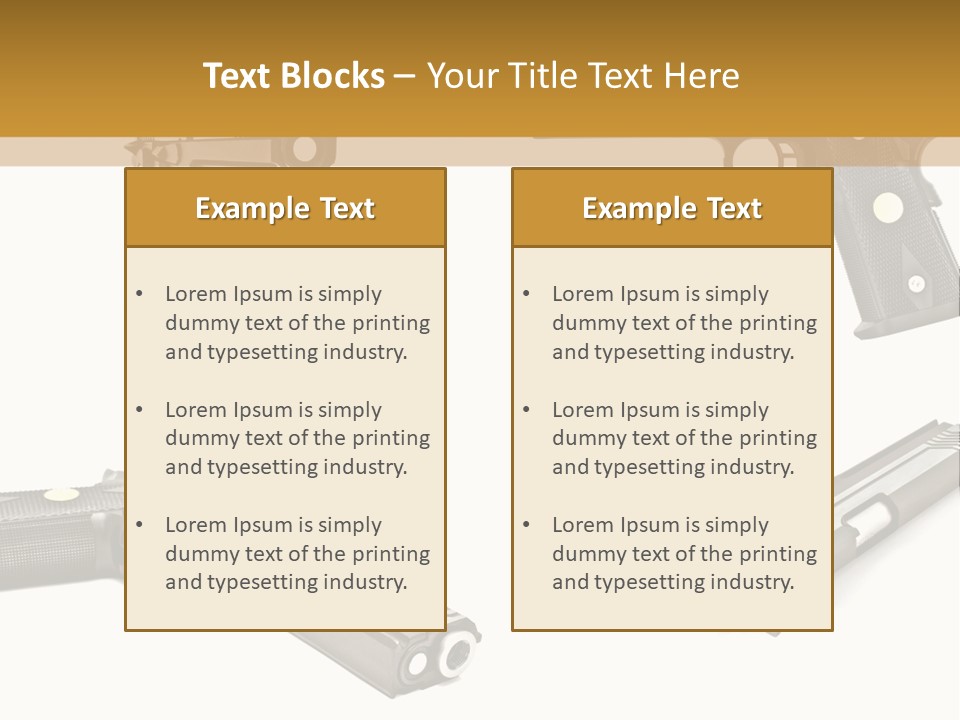 Automatic Compact Firearm PowerPoint Template