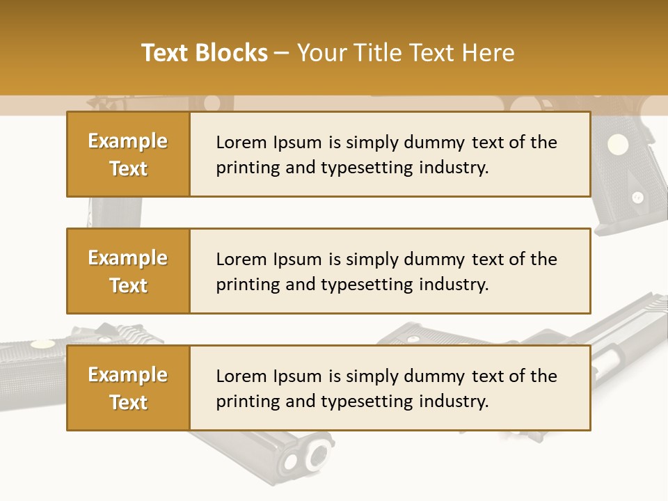 Automatic Compact Firearm PowerPoint Template