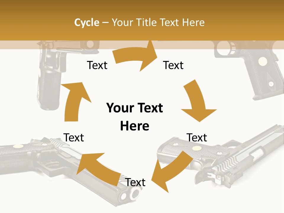 Automatic Compact Firearm PowerPoint Template