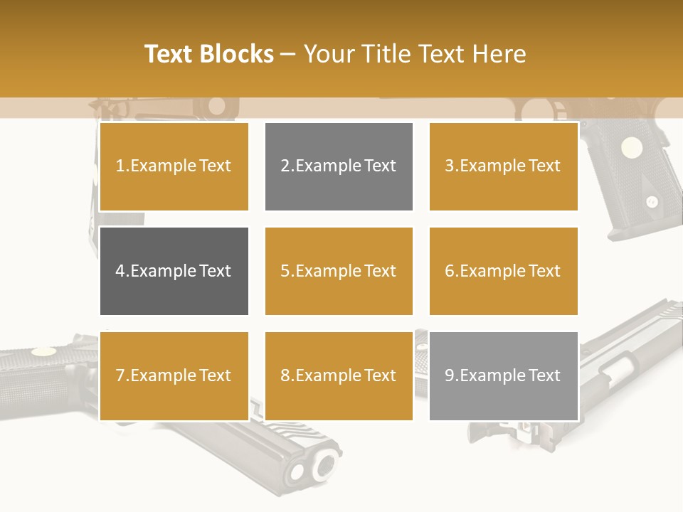 Automatic Compact Firearm PowerPoint Template