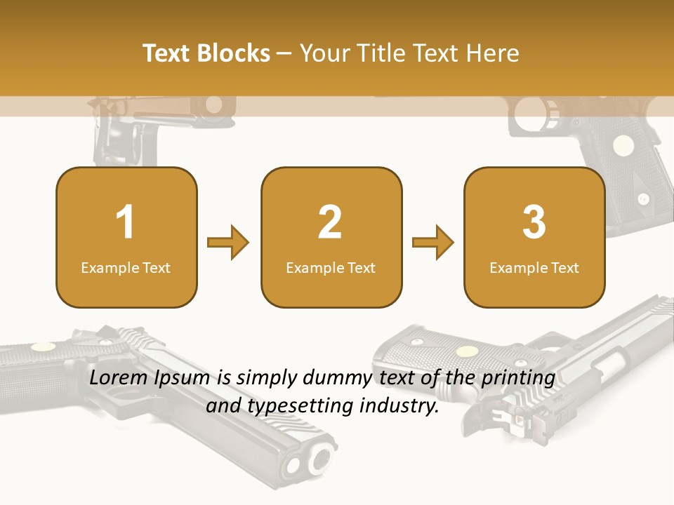 Automatic Compact Firearm PowerPoint Template