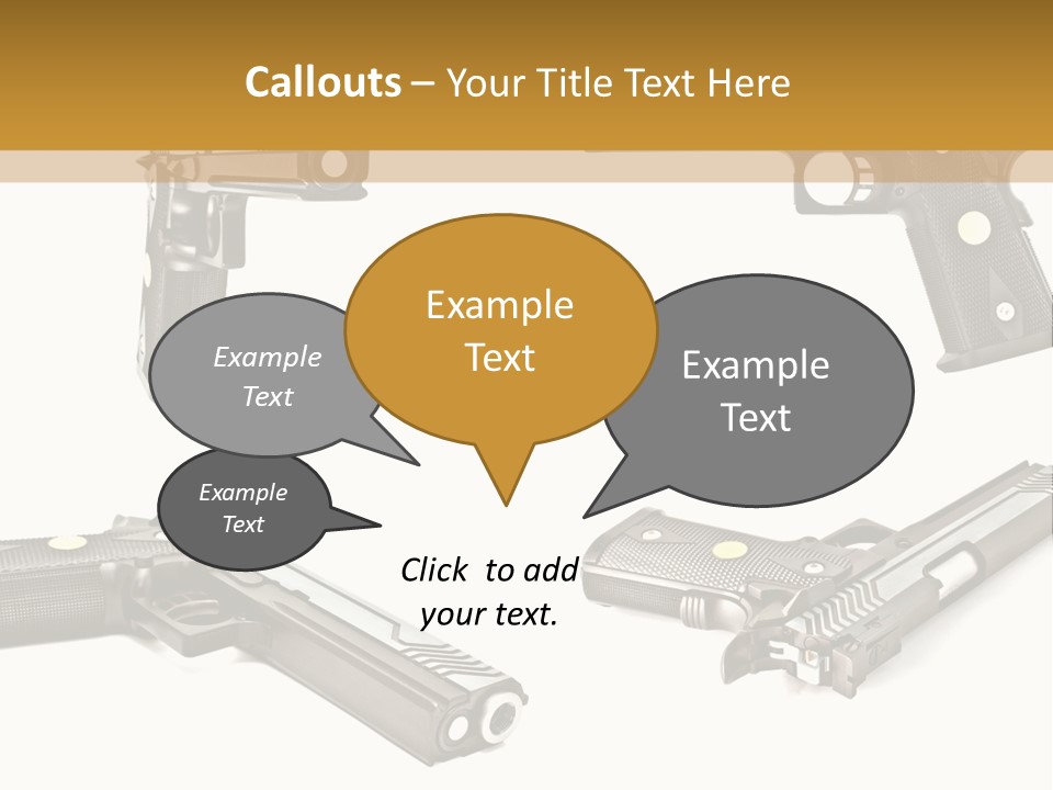 Automatic Compact Firearm PowerPoint Template
