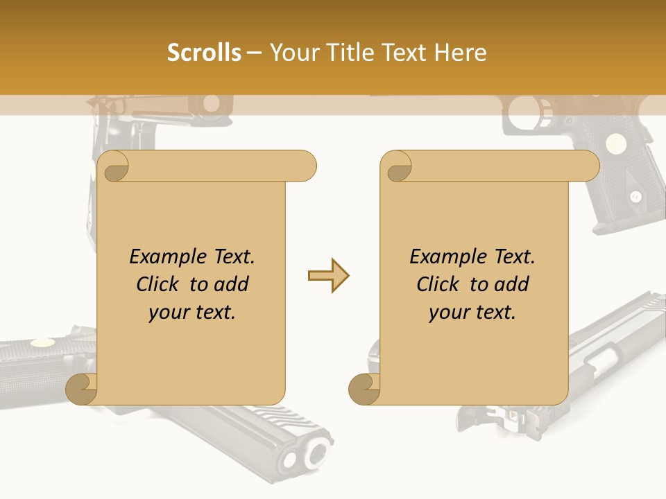 Automatic Compact Firearm PowerPoint Template