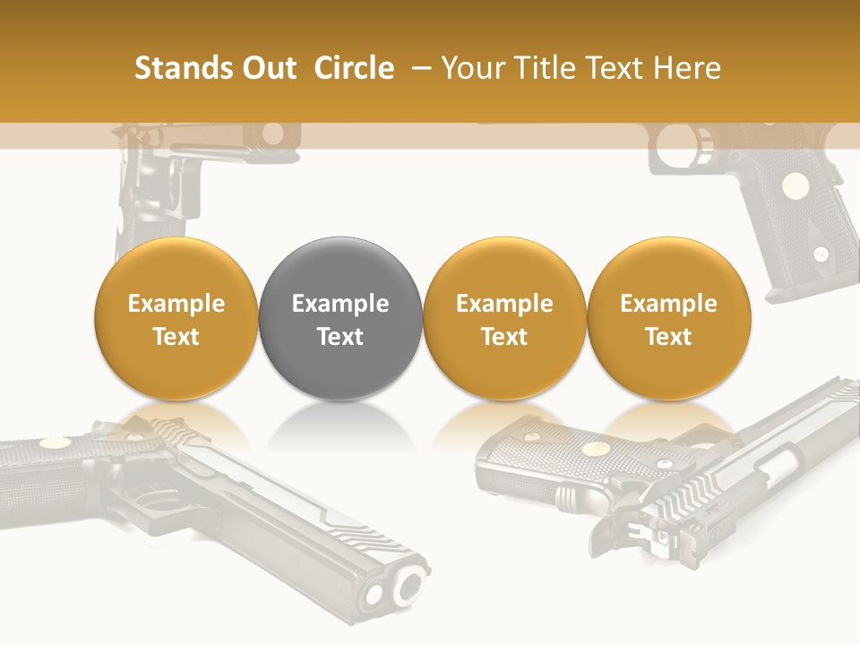 Automatic Compact Firearm PowerPoint Template