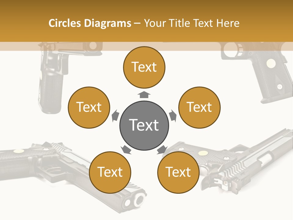 Automatic Compact Firearm PowerPoint Template