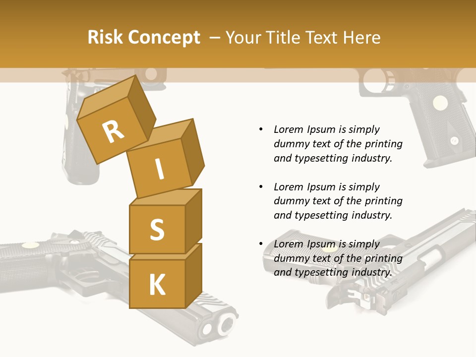 Automatic Compact Firearm PowerPoint Template
