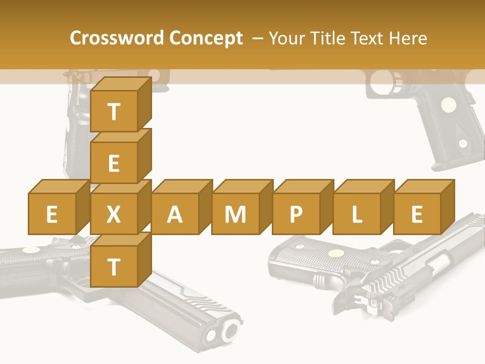 Automatic Compact Firearm PowerPoint Template