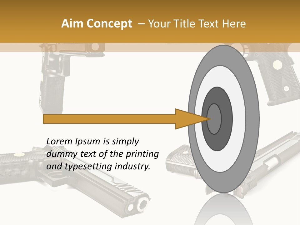 Automatic Compact Firearm PowerPoint Template