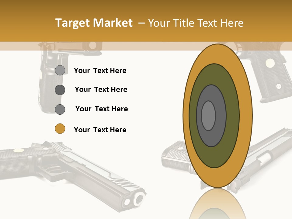 Automatic Compact Firearm PowerPoint Template