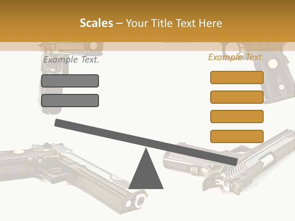 Automatic Compact Firearm PowerPoint Template