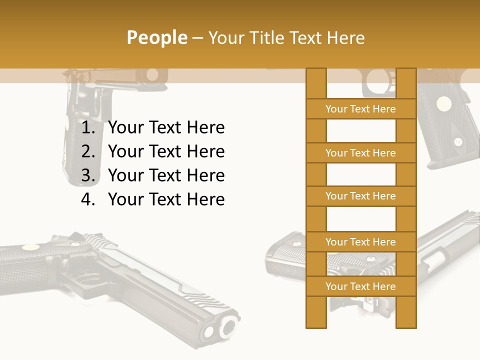Automatic Compact Firearm PowerPoint Template