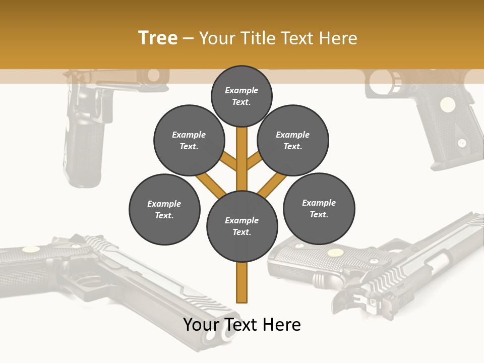 Automatic Compact Firearm PowerPoint Template