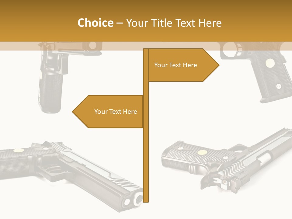 Automatic Compact Firearm PowerPoint Template