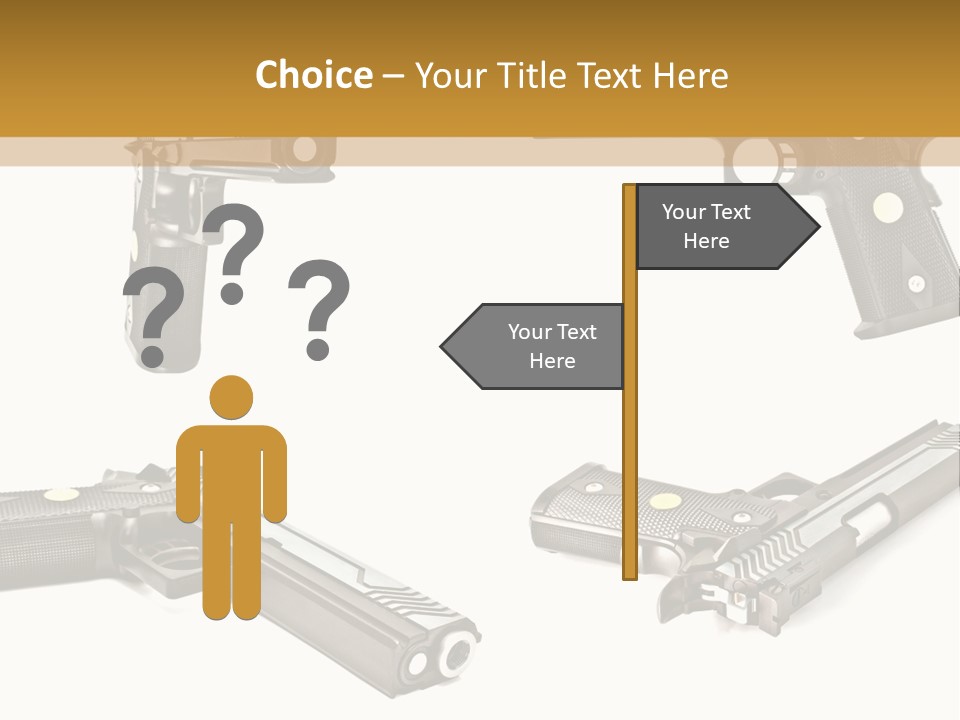 Automatic Compact Firearm PowerPoint Template