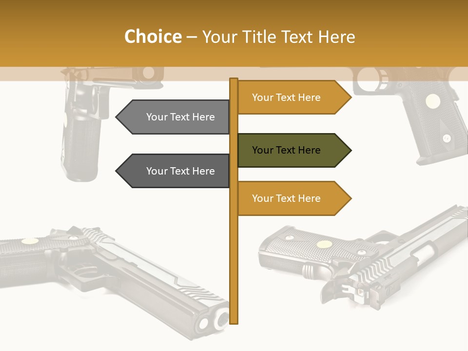 Automatic Compact Firearm PowerPoint Template