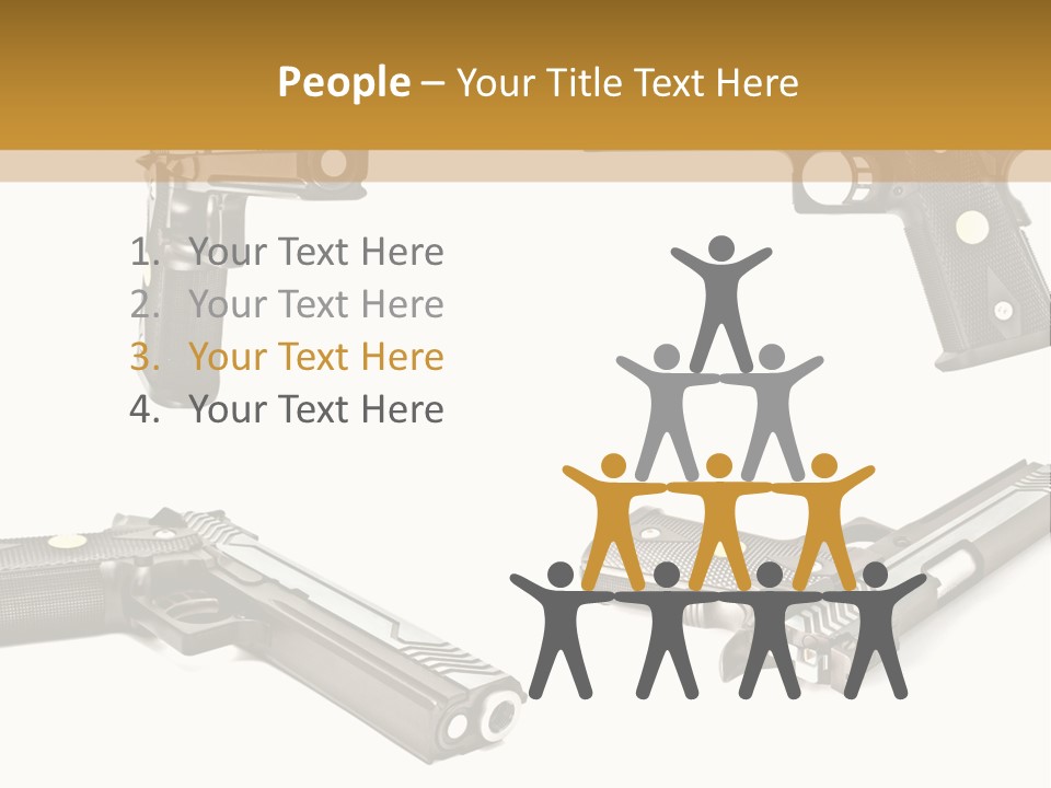 Automatic Compact Firearm PowerPoint Template