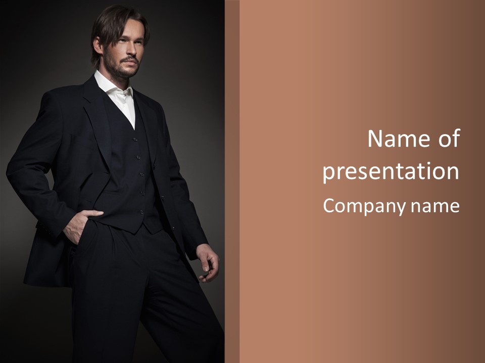 Sofa Male Cool PowerPoint Template
