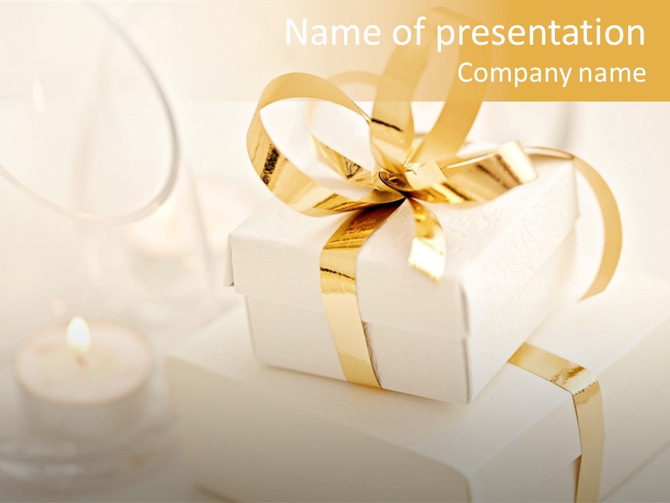 Bright Decorated Golden PowerPoint Template