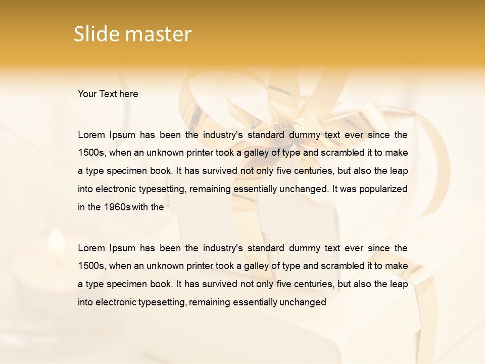 Bright Decorated Golden PowerPoint Template