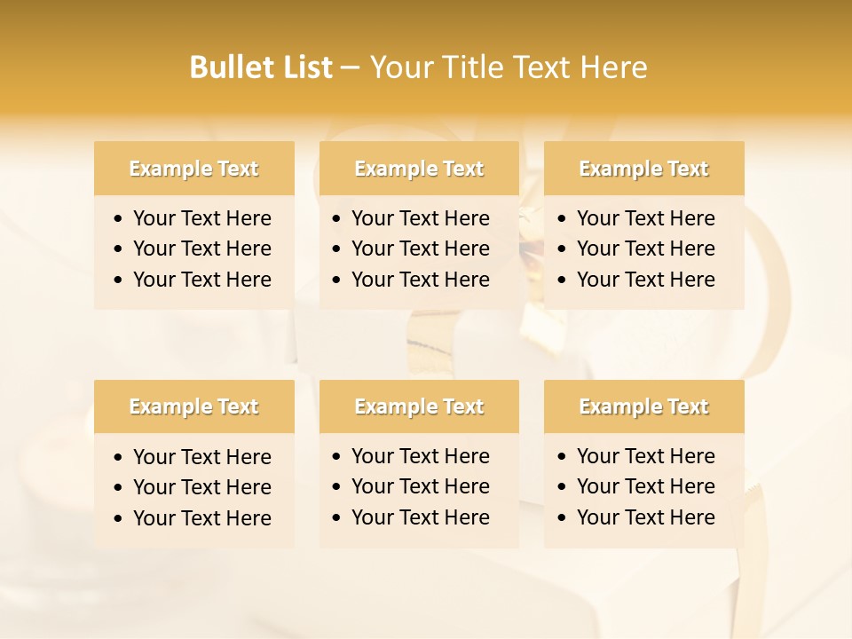 Bright Decorated Golden PowerPoint Template