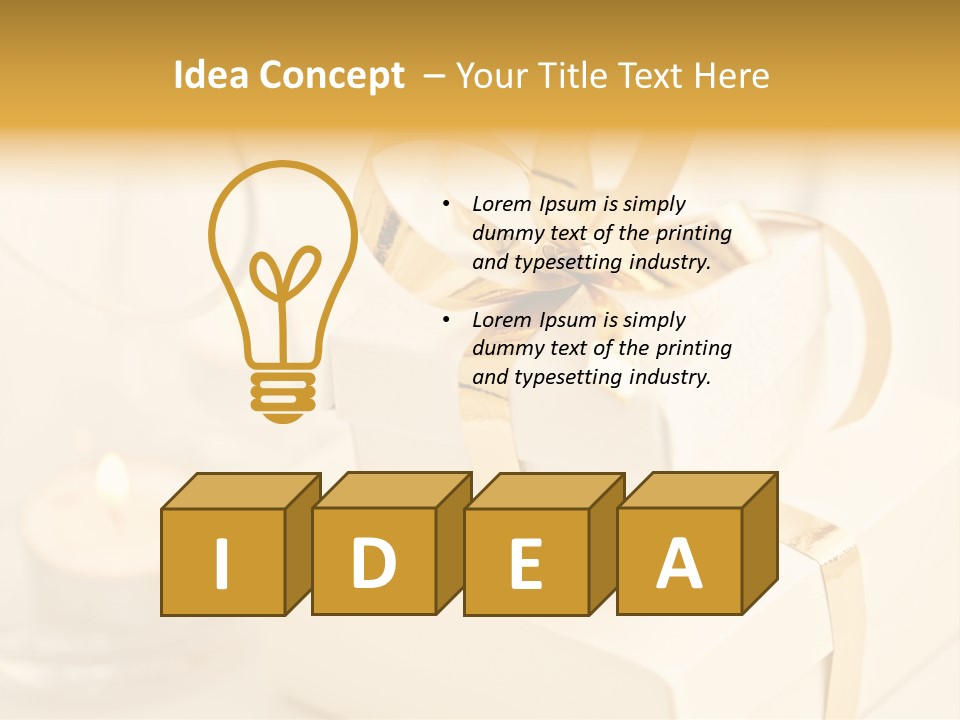 Bright Decorated Golden PowerPoint Template
