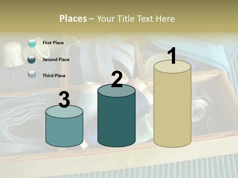 Wood Box Sewing Box Thread PowerPoint Template