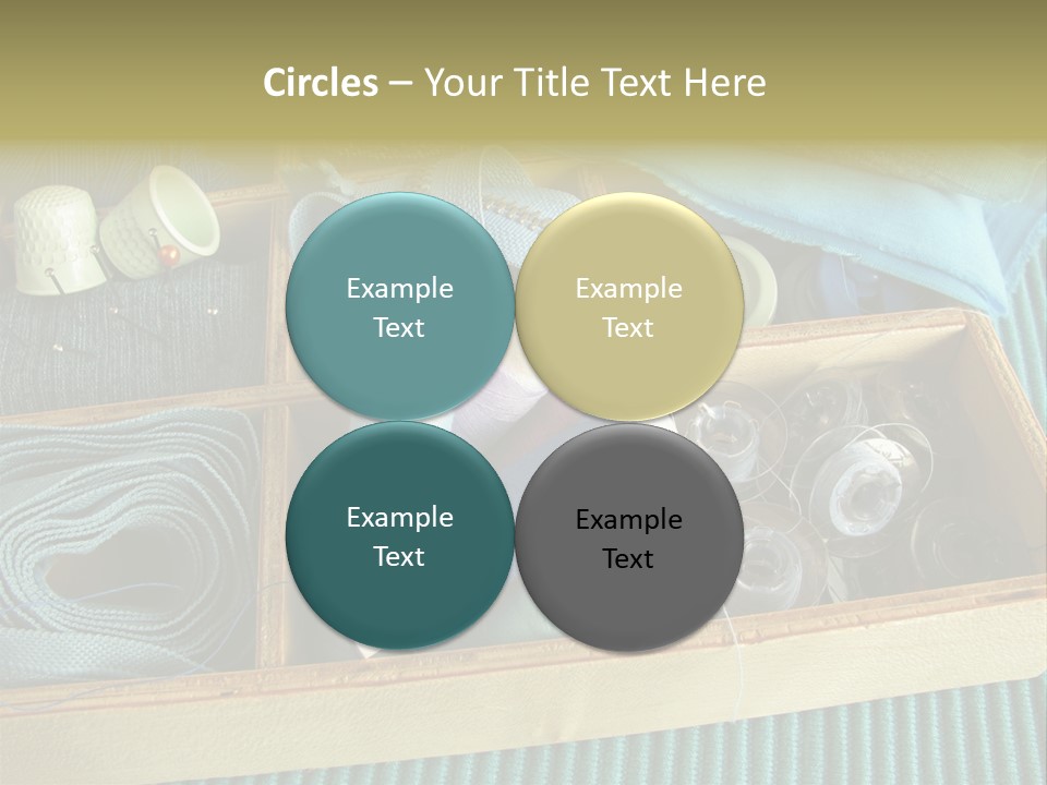 Wood Box Sewing Box Thread PowerPoint Template