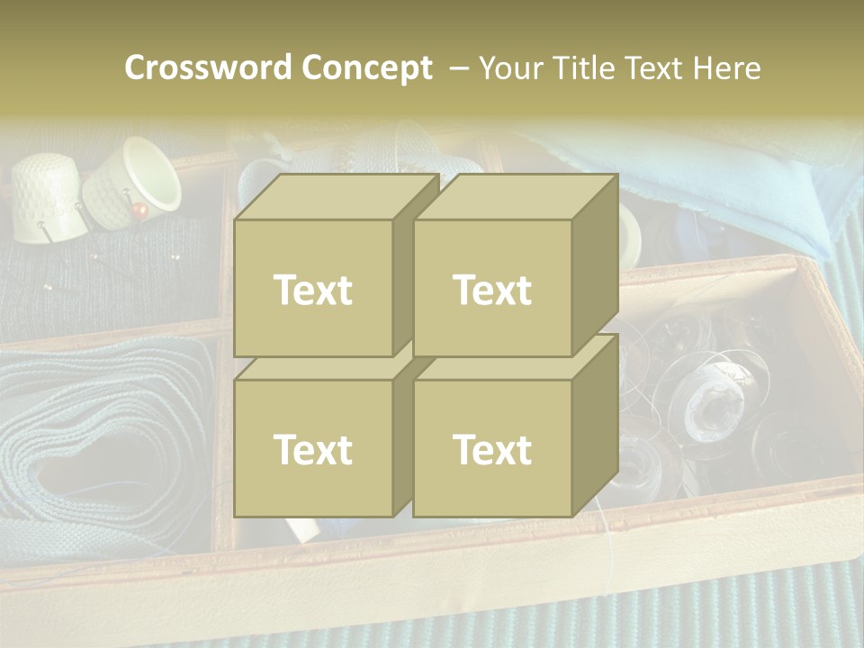 Wood Box Sewing Box Thread PowerPoint Template