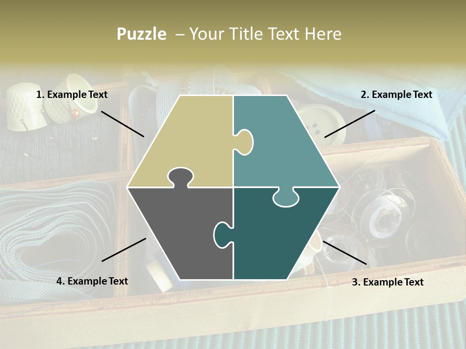 Wood Box Sewing Box Thread PowerPoint Template