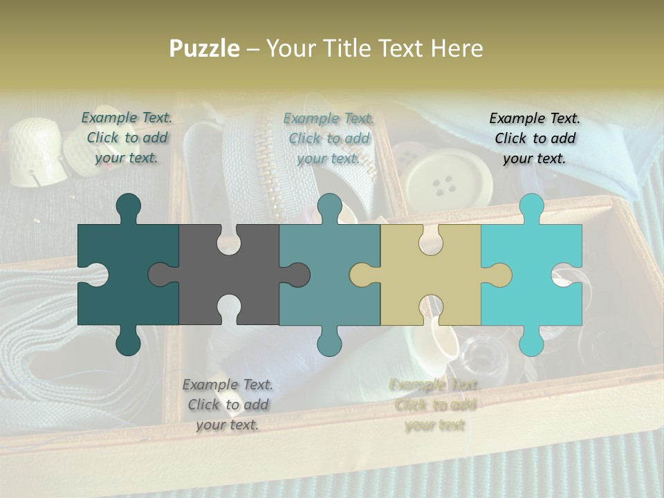 Wood Box Sewing Box Thread PowerPoint Template