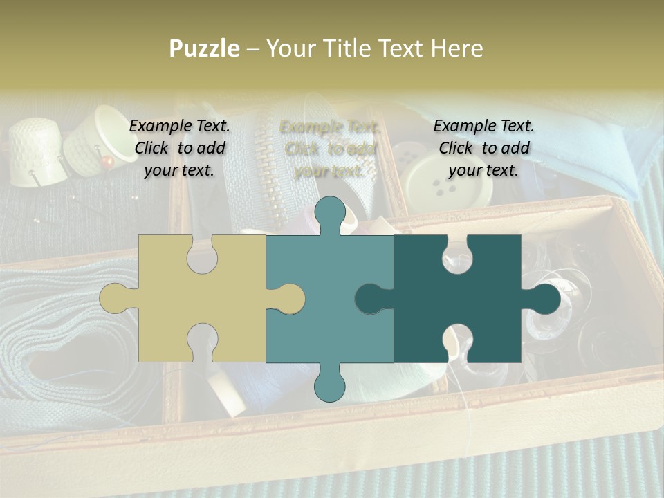 Wood Box Sewing Box Thread PowerPoint Template