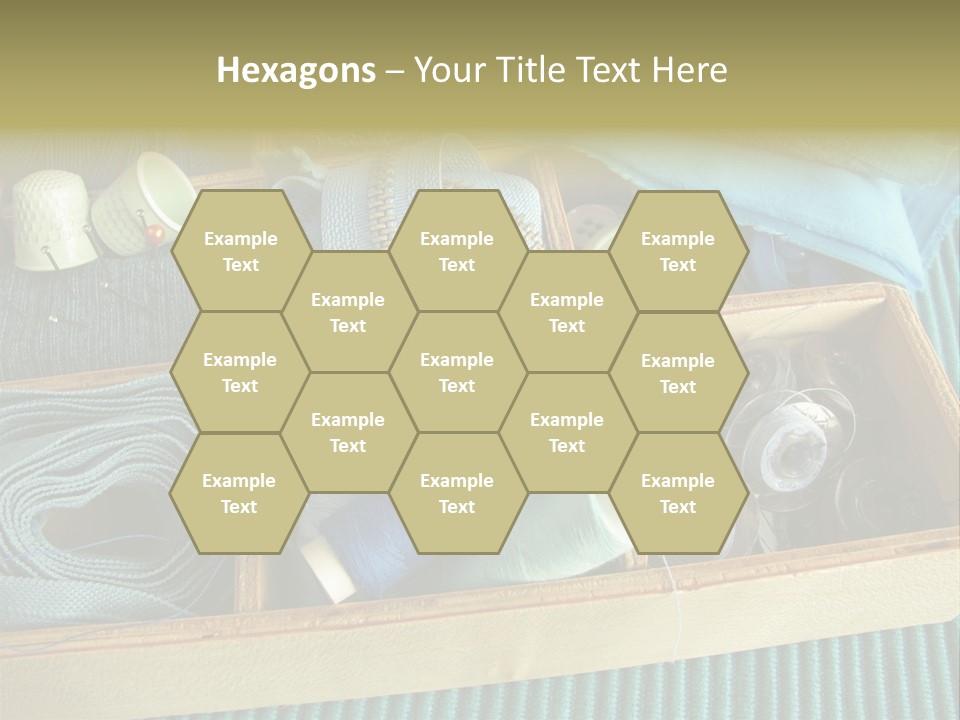 Wood Box Sewing Box Thread PowerPoint Template