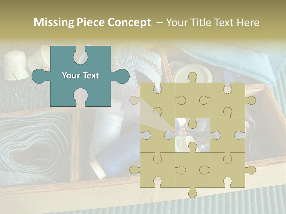 Wood Box Sewing Box Thread PowerPoint Template