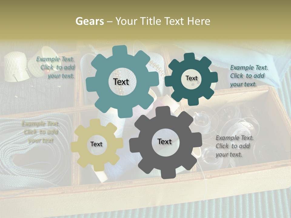 Wood Box Sewing Box Thread PowerPoint Template