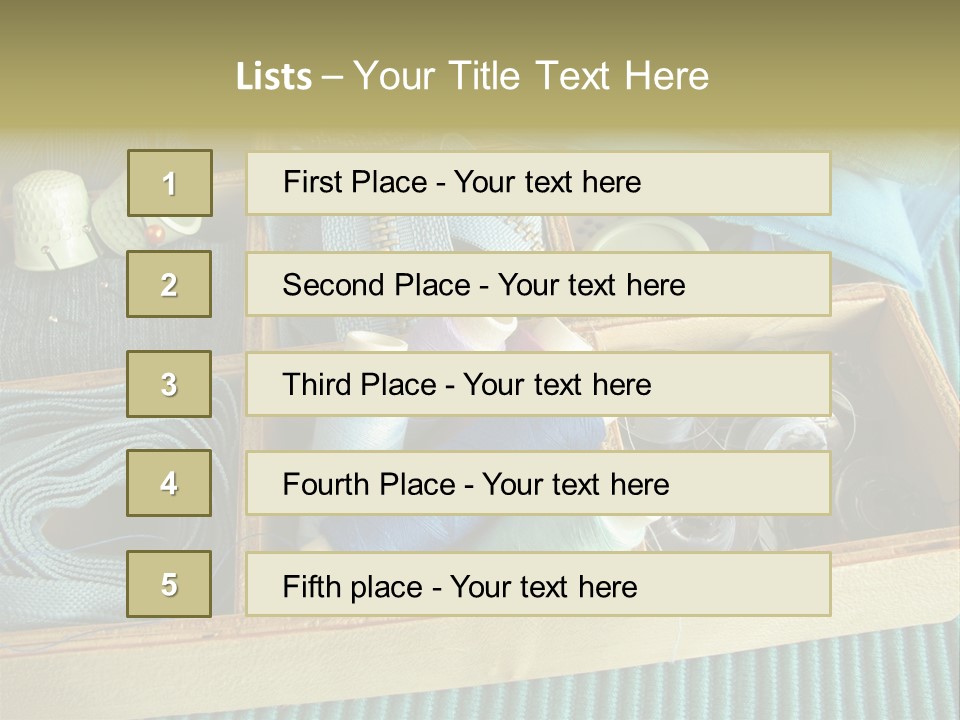 Wood Box Sewing Box Thread PowerPoint Template