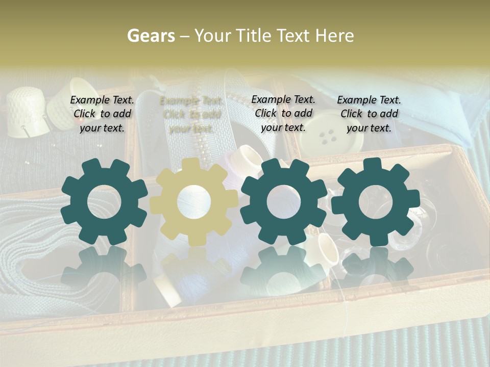 Wood Box Sewing Box Thread PowerPoint Template