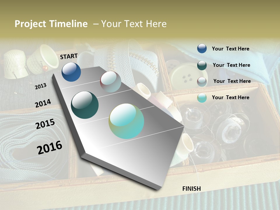 Wood Box Sewing Box Thread PowerPoint Template