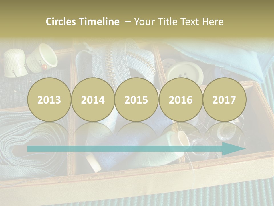 Wood Box Sewing Box Thread PowerPoint Template