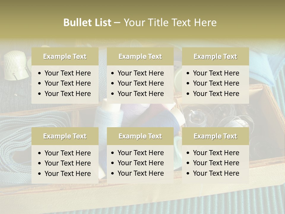 Wood Box Sewing Box Thread PowerPoint Template