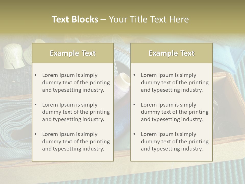 Wood Box Sewing Box Thread PowerPoint Template