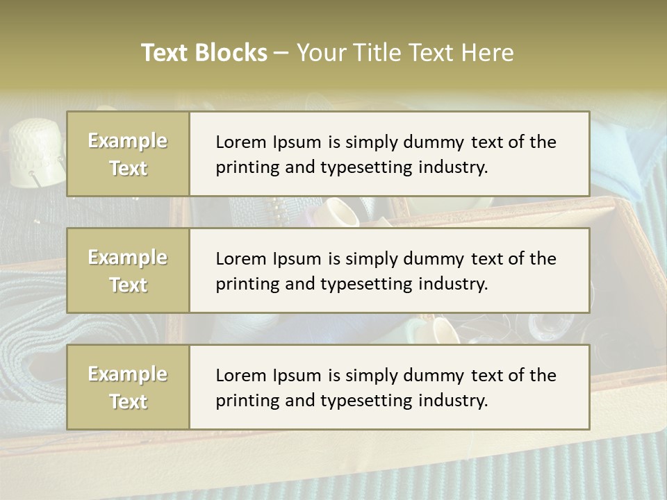 Wood Box Sewing Box Thread PowerPoint Template