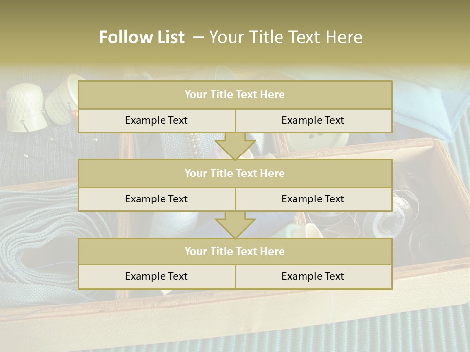 Wood Box Sewing Box Thread PowerPoint Template