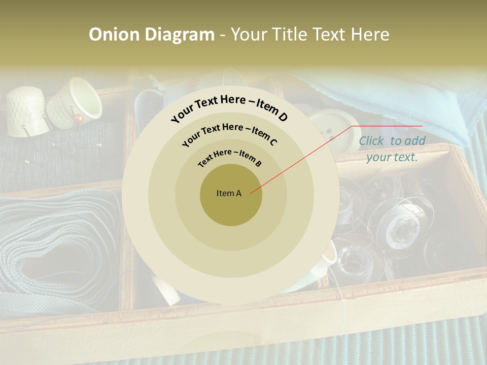 Wood Box Sewing Box Thread PowerPoint Template