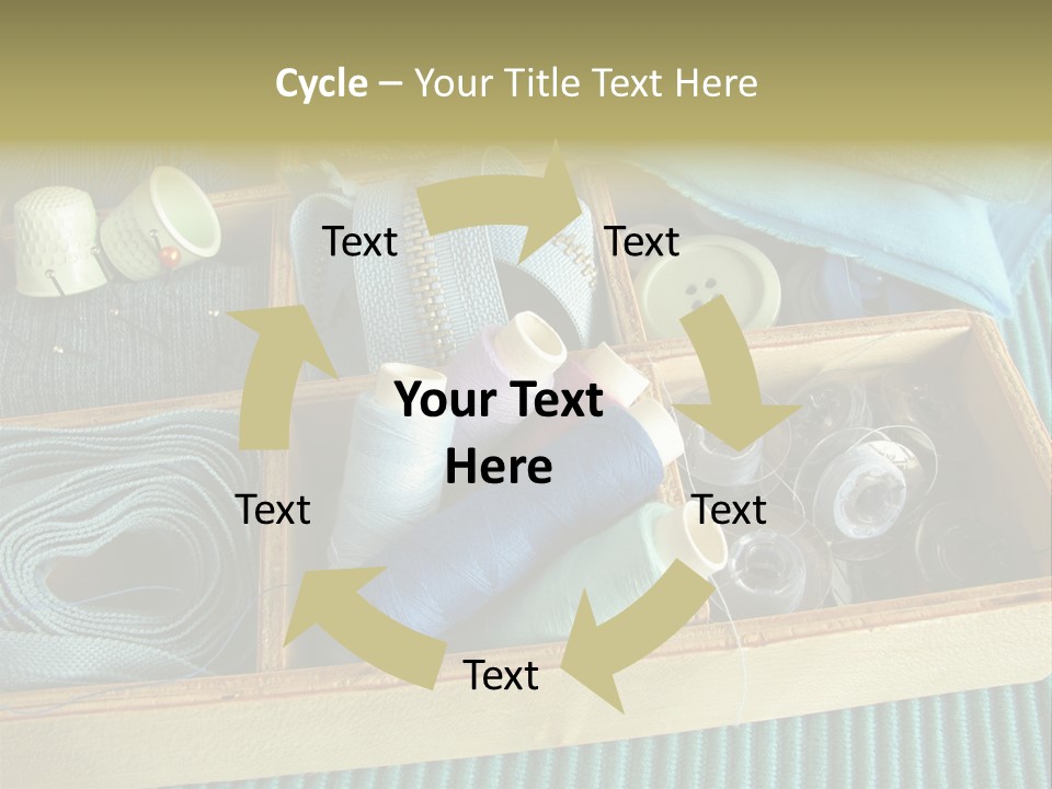 Wood Box Sewing Box Thread PowerPoint Template