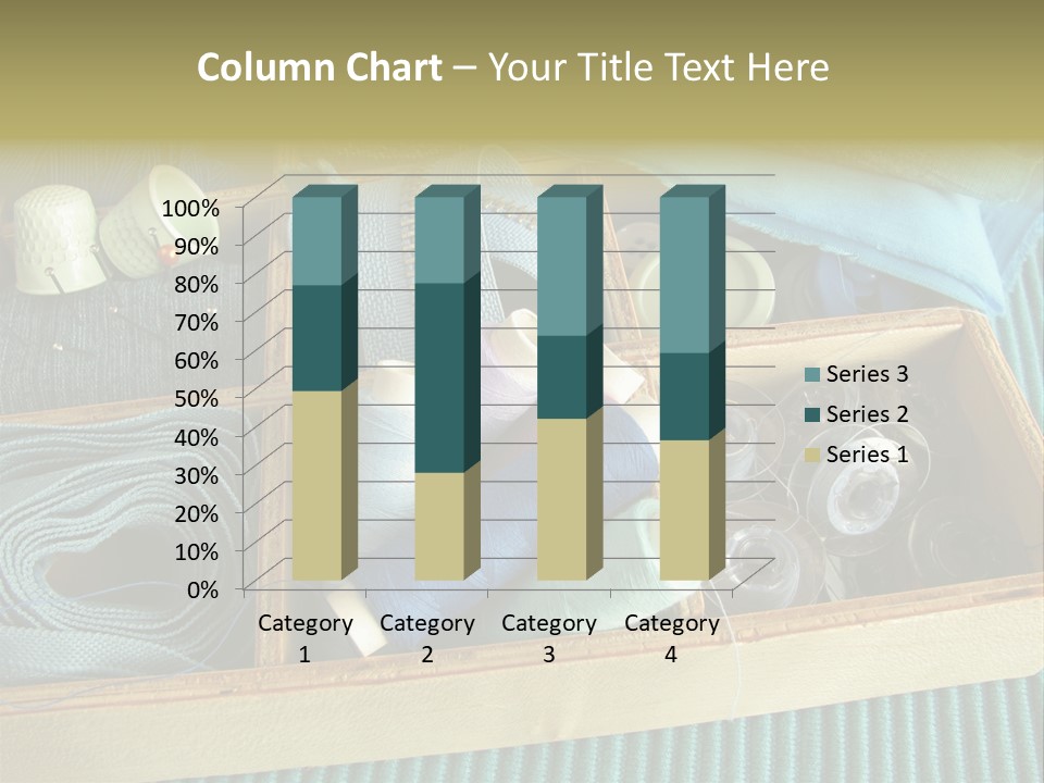 Wood Box Sewing Box Thread PowerPoint Template