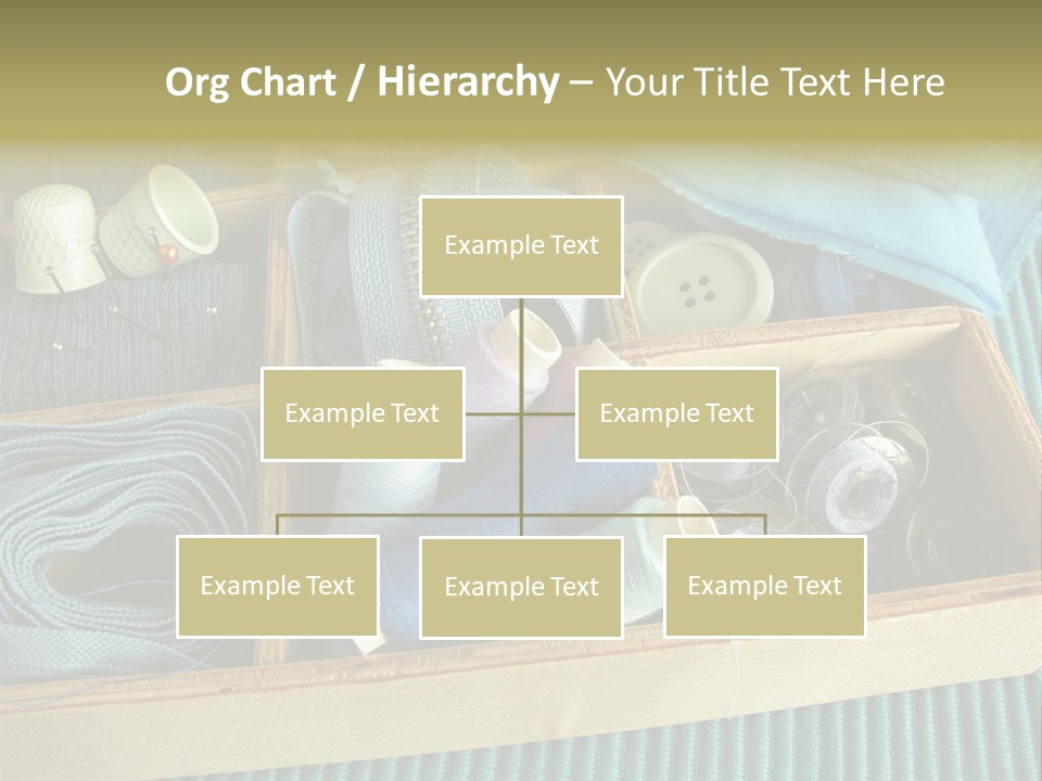 Wood Box Sewing Box Thread PowerPoint Template