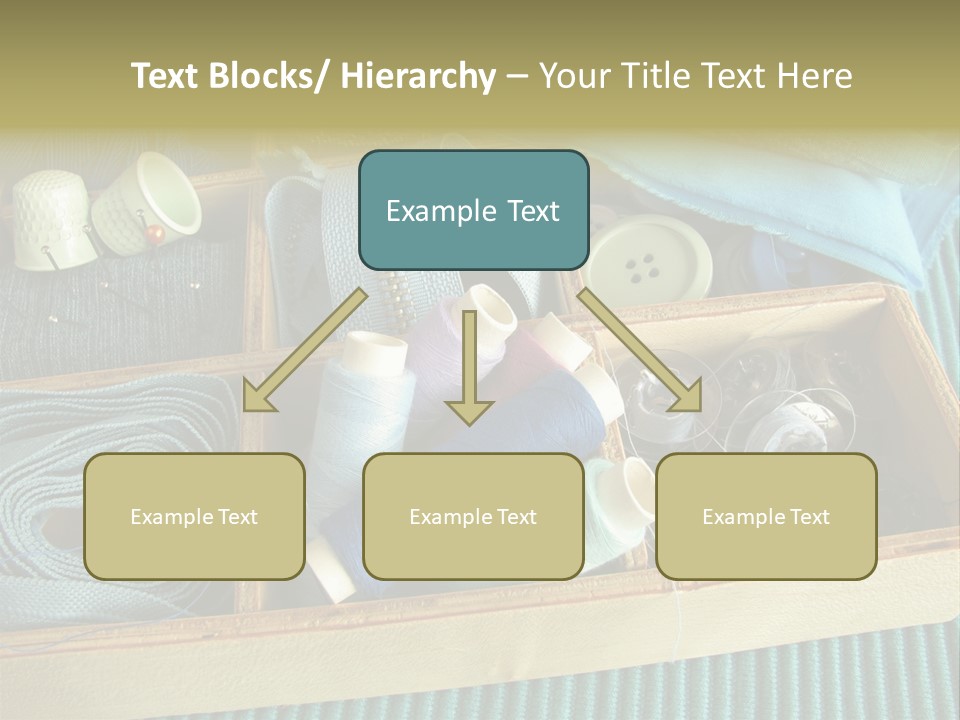 Wood Box Sewing Box Thread PowerPoint Template