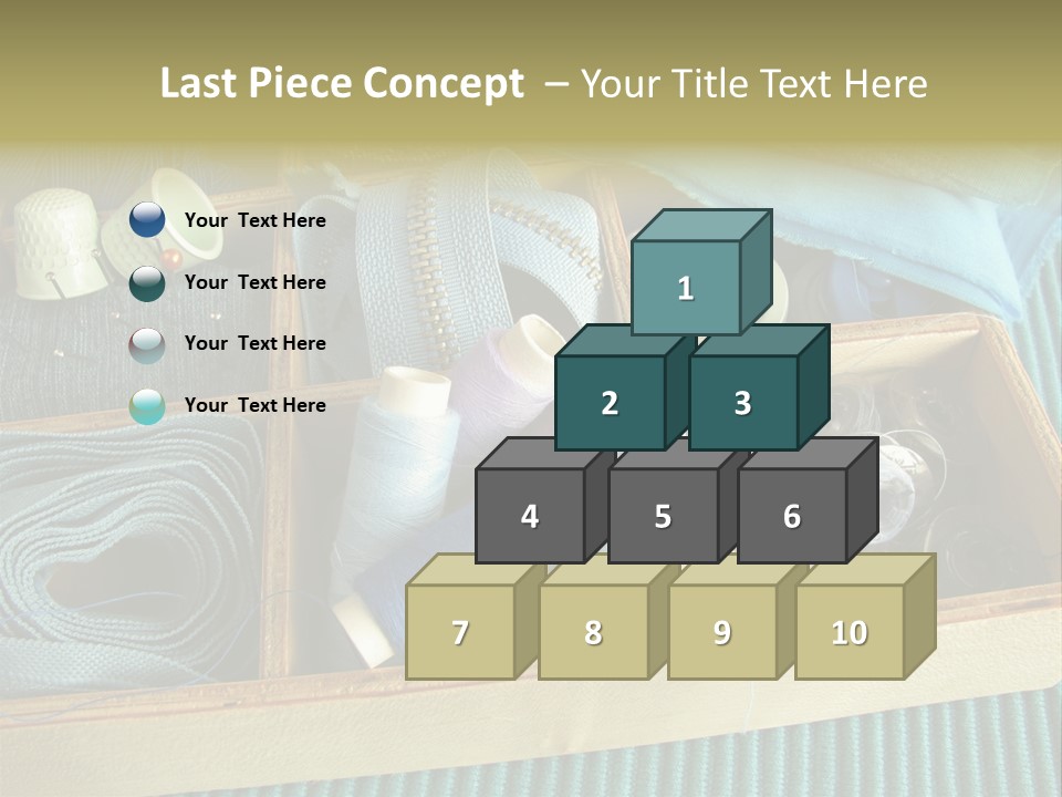 Wood Box Sewing Box Thread PowerPoint Template